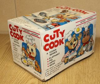 Rare 1950 ' s BATTERY OPERATED PIG CHEF Cuty Cook VINTAGE TIN TOY Hamberger 11