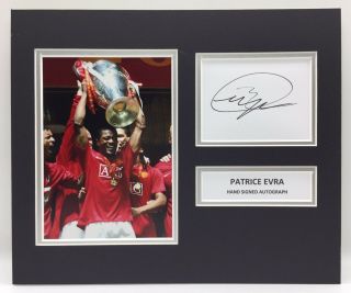 Rare Patrice Evra Manchester United Signed Photo Display,  Autograph Man Utd