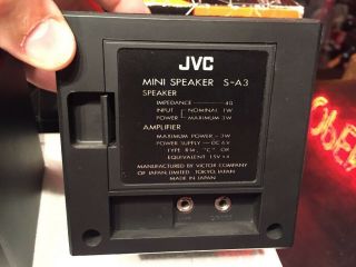 JVC S - A3 battery Powered Built - In Amplifier Speakers Very Rare Old Stock 7