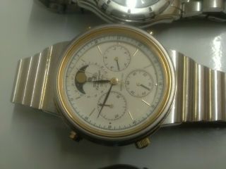 Seiko Watch Rare 15 Jewel Moonphase Chronograph 7a48 - 5000 A5 Sports 100 Gents