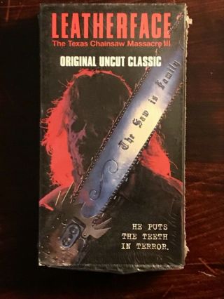 Leatherface The Texas Chainsaw Massacre 3 Vhs Rare Uncut Unrated Horror Gore