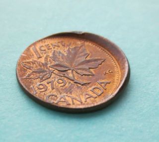 1979 Canadian Penny W/major Off Center Strike Rare Collectible