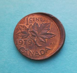 1979 Canadian Penny w/Major Off Center Strike Rare Collectible 3