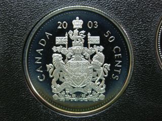 2003 Canadian Silver Proof 50 Cent ($0.  50) Rare - Toned