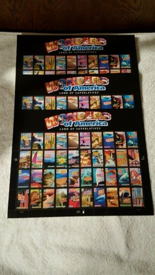 3 - Wonders Of America Stamps Land Of Superlatives Collectible Rare Limited=120
