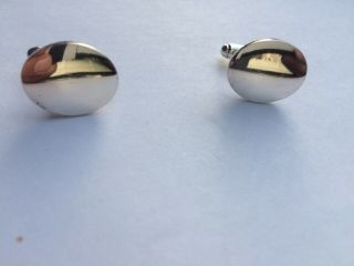 Tiffany & Co.  Sterling Silver Oval Shaped Cufflinks Pre - Owned Rare