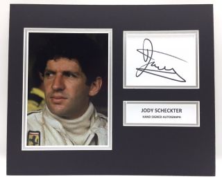 Rare Jody Scheckter Ferrari F1 Signed Photo Display,  Autograph