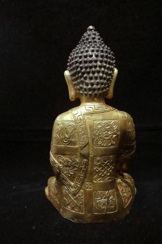 Very Rare Large Old Chinese Gilt Bronze Shakyamuni Buddha Seated Statue 4
