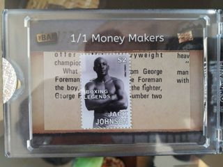 2019 Jack Johnson The Bar " Money Makers " Stamp 1/1 Card - Boxer (rare)