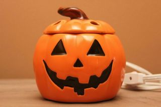 Rare Fall Yankee Candle Halloween Jack - O - Lantern Electric Wax Tart Warmer