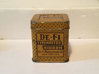 Rare Vintage Typewriter De - Fi Ribbon Tin - See My Other Tin