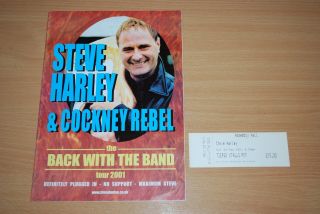 Steve Harley & Cockney Rebel - Rare 2001 Uk Tour Programme & Ticket Program