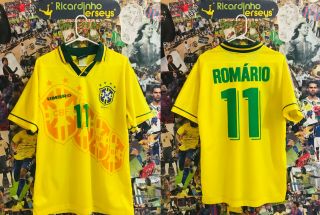 RARE Umbro Brazil Brasil Home Soccer Football Jersey 1994 1995 Romario 7