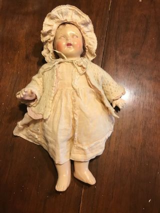 Rare Vintage 16 Inch Composite Doll Very Old