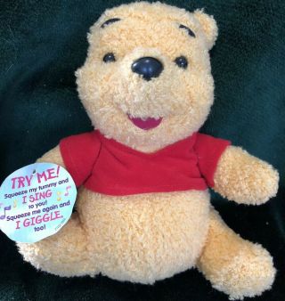 Pooh Sing N Giggle Fisher Price Winnie the Pooh Plush Rare Singing Toy. 2