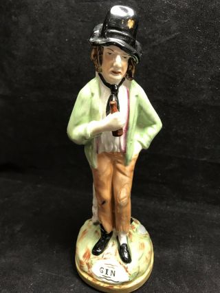 Rare Antique Staffordshire Ware Double sided Water and Gin figurine 1890 ' s (D11) 3