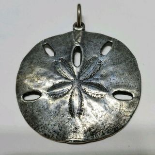 Rare Retired James Avery Sterling Silver Large Sand Dollar Charm 1 3/4 "
