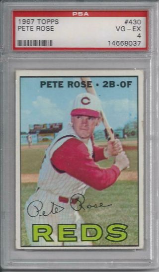 1967 Topps Pete Rose 430 - Psa 4 Vg - Ex - Rare Vintage Hofer Cincinnati Reds