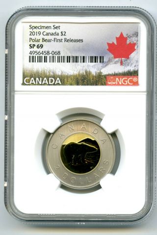 2019 Canada $2 Ngc Sp69 First Releases Frosted Two Dollar Toonie Rare