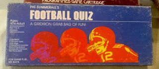 Rare Vintage Milton Bradley Omni Entertainment Summerall’s Football Quiz - Cib