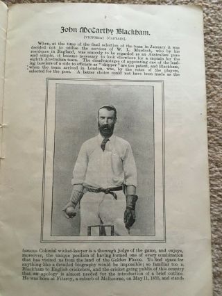 The Australian Cricket Team of 1893,  Henry V.  L.  Stanton of The Sportsman RARE 4