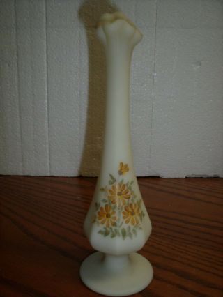 Vintage Fenton Custard Glass Bud Vase - 8 