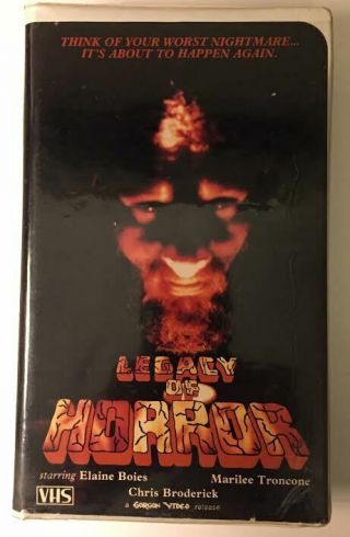 Legacy Of Horror (1978) - Gorgon Mpi Video Big Box - Vhs - Andy Milligan Rare Gore