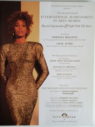 Rare 1995 Whitney Houston International Achievement In Arts Awards Programme