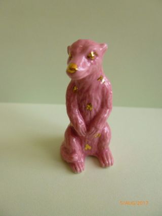 Wade Whimsie Rare Pink And Gold Meerkat Never Avaliable To Buy