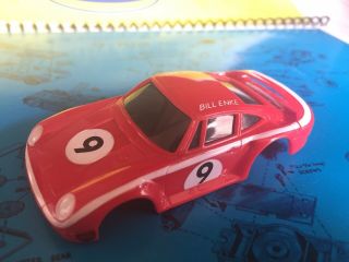 Aurora Afx Tomy G,  Bill Enke Red 9 Porsche Slot Car Body - Ultra Rare