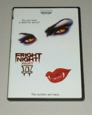 Fright Night,  Part Ii 2 {dvd,  2003,  Artisan} Roddy Mcdowall Rare Oop Htf 1988