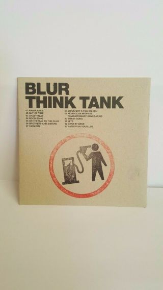 Rare Uk Cd Promo Album Of " Think Tank " Blur Banksy Stamp &