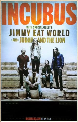 Incubus | Jimmy Eat World Ltd Ed Rare Tour Poster,  Rock Alt Punk Poster