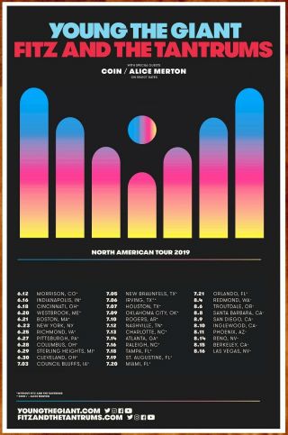 Young The Giant | Fitz And Tantrums Tour 2019 Ltd Ed Rare Poster
