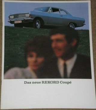 Rare Opel Rekord Coupe Brochure - 1966 - German Market