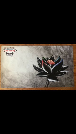 Rare Las Vegas Black Lotus Playmat Signed By Christopher Rush 194/200 Mtg