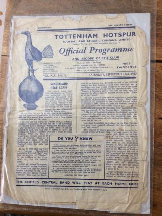 15 Spurs Home Programmes From 1950 - 61 Incl.  Rare Torpedo Moscow And Photograph