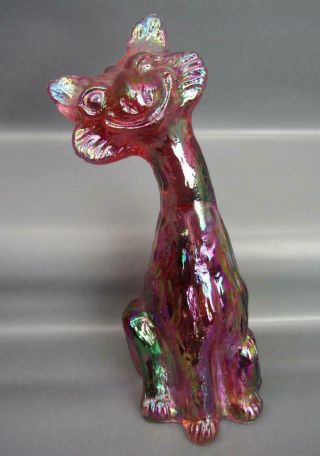 Fenton For Levay Alley Cat Rare Ltd.  Run (200) Velva Rose Carnival Figurine 6622