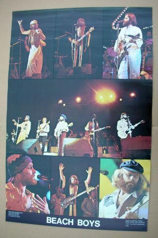 Beach Boys Rare Vintage Live Concert Shot Collage Poster 1977 Usa -