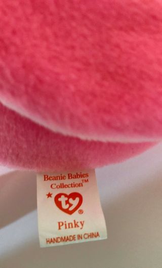 Vintage Ty Beanie Baby PINKY the Pink Flamingo 1995 Plush Toy RARE Style 4072 4