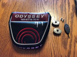" Rare " Odyssey " White Ice " Center Shafted Mallet Putter Cover W/weight Kit