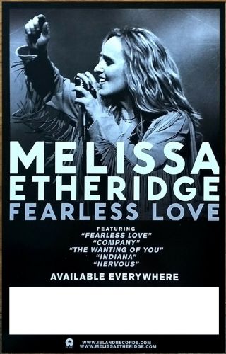 Melissa Etheridge Fearless Love Ltd Ed Rare Tour Poster Heart Sheryl Crow