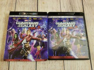Guardians Of The Galaxy Vol.  2 (4k Uhd,  Blu - Ray,  2017) W/ Oop Rare Slipcover