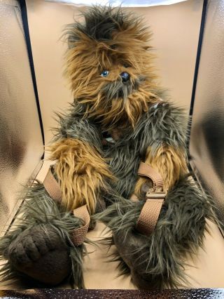 Rare Disney Parks Chewbacca Plush Soft Stuffed Toy Doll Bag Star Wars Backpack