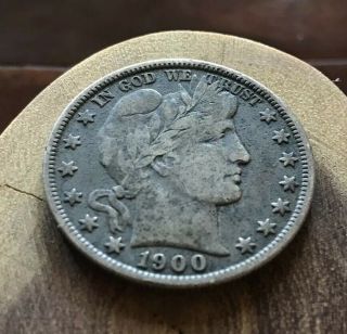 1900 Barber Half Dollar Silver Coin Philadelphia Rare Fine Cond.  (bh04)