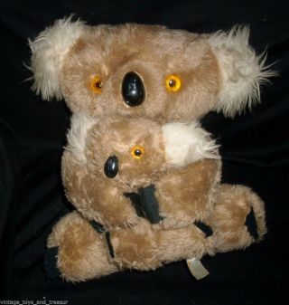 2 Vintage Koala Bears Interpur Korea Stuffed Animal Plush Rare Toy Mom & Baby