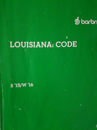 Rare 2015 - 2016 Barbri Bar Exam Review Louisiana Code Outlines Fast