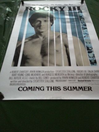1983 Rocky 111 Movie Poster Sylvester Stallone Mylaur Heavy Stock RARE 3