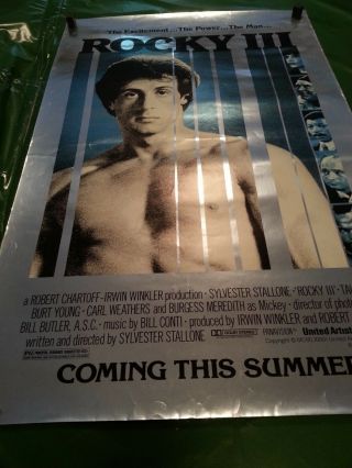 1983 Rocky 111 Movie Poster Sylvester Stallone Mylaur Heavy Stock RARE 6