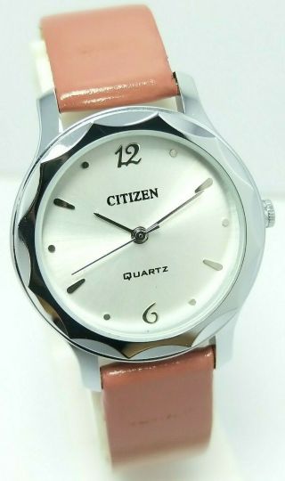Rare Vintage Citizen Quartz Silver Dial Wrist Watch Women 